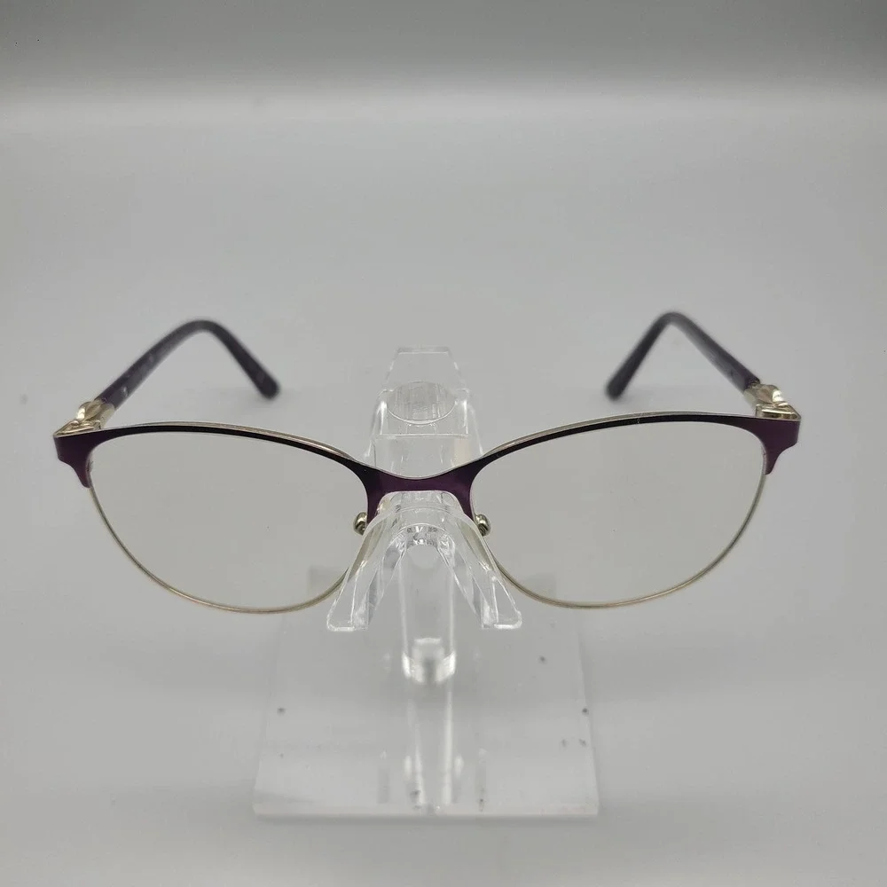 Cascadia Eyewear Purple Gold Cat Eye Eyeglass Frames Women 54-16-135 AM0055 C5